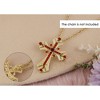 Anna-Kaci Silvery Tone Religious Cross Brooch Sparkling Aquamarine Blue or Victorian Clear Crystal Rhinestones - 3 of 4