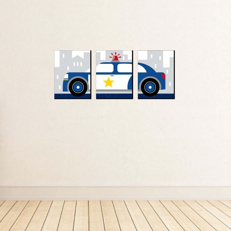 Big Dot of Happiness Calling All Units - Police - Cop Car Nursery Wall Art and Kids Room Decor - 7.5 x 10 inches - Set of 3 Prints, 3 of 8