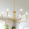 28 in. Gold 6-Light Farmhouse Rustic Candle Ceiling Chandelier, Adjustable Height for Dining Room Living Room and Foyer - 2 of 4