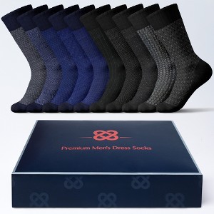 American Soft Linen Mens Dress Socks, Luxury Bamboo Rayon Socks for Men,  5/10 Pack, Gift Box - 1 of 4