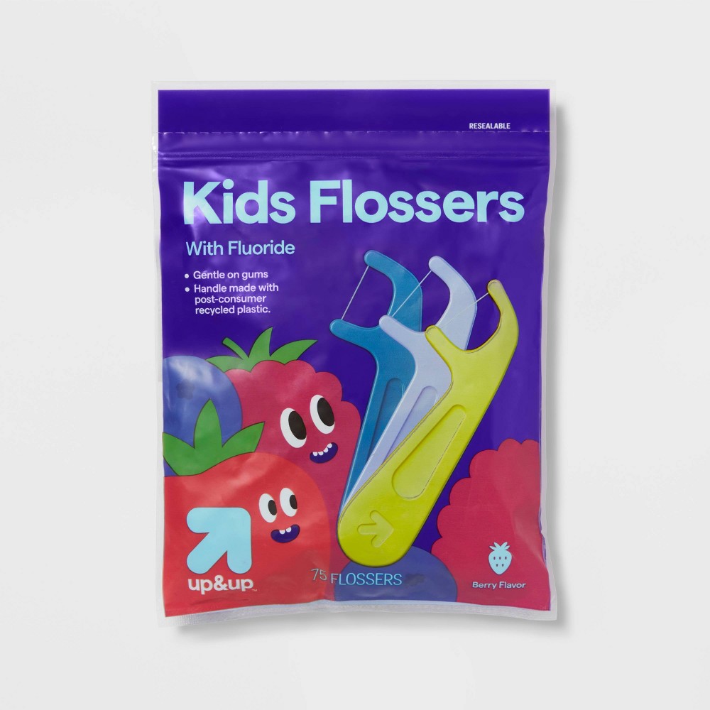 Photos - Toothpaste / Mouthwash Flossers Kids' Berry - 75ct - up&up™