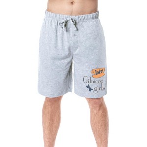 Gilmore Girls Mens' Luke's Diner Logo TV Show Series Sleep Pajama Shorts Grey - 1 of 3