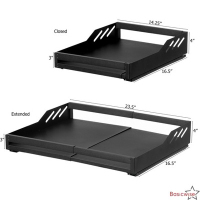 Basicwise Expandable Deep Drawer Organizer Adjustable Pull-Out Cabinet Storage Tray for Kitchen Organization — фото 7