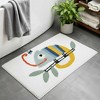 HomeRoots 32" White And Yellow Cotton Chameleon Youthful Bath Rug - 2 of 4
