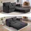 Okak Comfy Corduroy Out Sofa Bed with Side Storage Convertible Sleeper Couch Futon with USB/C-TYPE Charging Ports for Living Room - 2 of 4