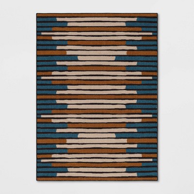 Striped Area Rug Turquoise/Yellow - Threshold™