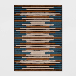 Striped Area Rug Turquoise/Yellow - Threshold™ - 1 of 4