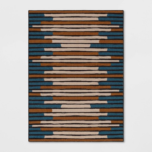 Striped Area Rug Turquoise/Yellow - Threshold™ - image 1 of 4