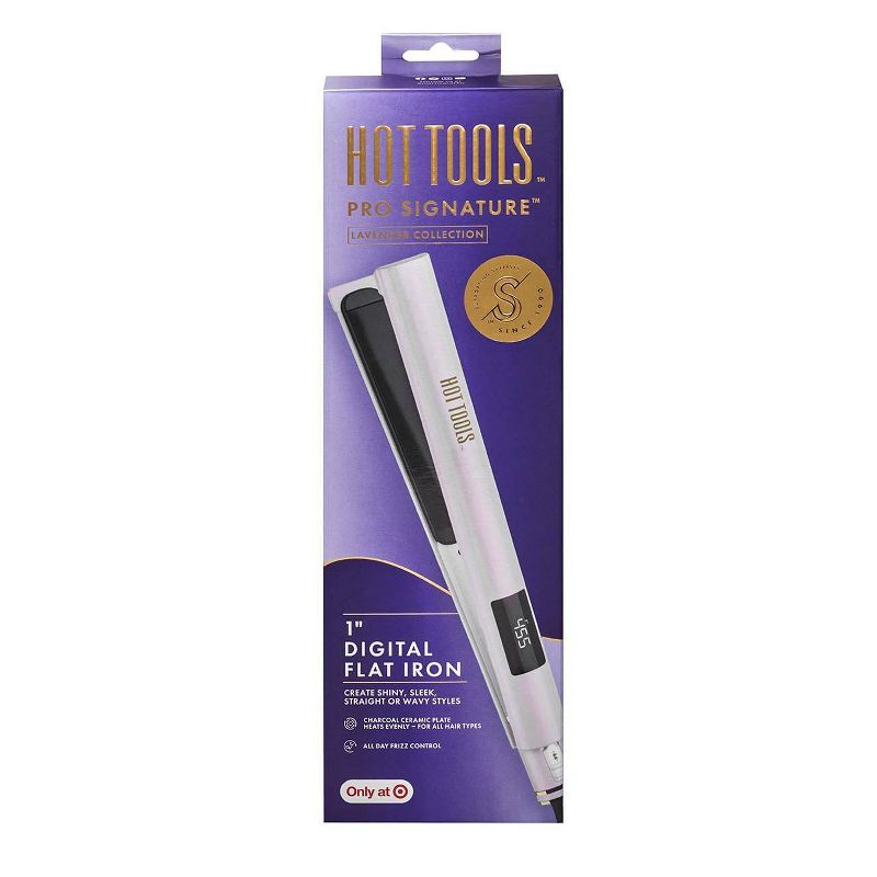 Hot Tools Pro Signature Collection with LED Display Flat Hair Iron - Lavender - 1&#34;, 6 of 7