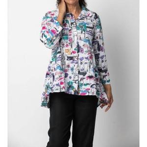 Women's Button Down Tunic Top - habitat - 1 of 3