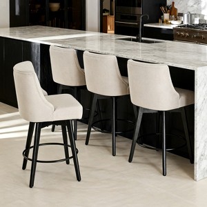Dyonery Bar Stools Set of 3,Counter Height Stools, 26"Modern Barstools with Metal Legs and Footrest,Armless Counter Chairs with Back for Kitchen - 1 of 4