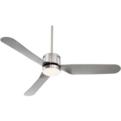 52" Casa Vieja Modern Indoor Ceiling Fan with Light LED Brushed Nickel Frosted for Living Room Kitchen Bedroom Family Dining