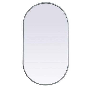 Elegant Lighting Metal Frame Oval Mirror 20x36 Inch in Silver