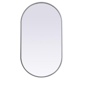 Elegant Lighting Metal Frame Oval Mirror 20x36 Inch in Silver - 1 of 4