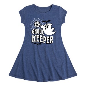Girls' - Instant Message - Ghoul Keeper Fit & Flair Cap Sleeve Graphic Dress - 1 of 4