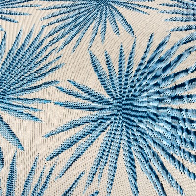 Blue Floral Reversible Synthetic 5' x 7' Outdoor Rug