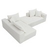 Dorsey 109" Minimalist Chenille L-Shaped Reversible Chaise Lounge with 2 Pillows Hardwood Frame Convertible Sectional Sofas-Maison Boucle - 3 of 4