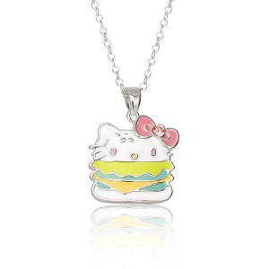 Sanrio Hello Kitty Brass Enamel and Pink Crystal Cafe Hamburger 3D Pendant - 1 of 3