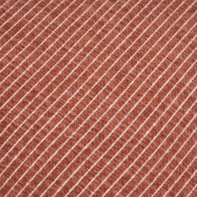 Copper Brown Reversible Woven Striped Chenille Square Pillow