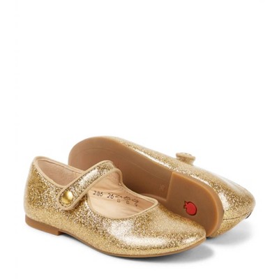 Gender Neutral Daisy Glitter Lisse Mary Jane Shoe - Pom d'Api