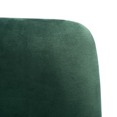 Malachite Green Velvet Parsons Side Chair Set with Matte Black Frame
