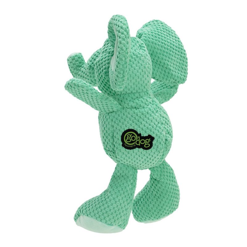 goDog Checkers Elephant Squeaky Plush Dog Toy with Chew Guard Technology, 2 of 9