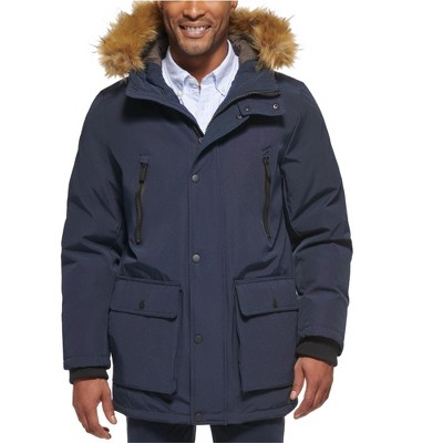 Club Room Mens Faux Fur Jacket Parka Coat