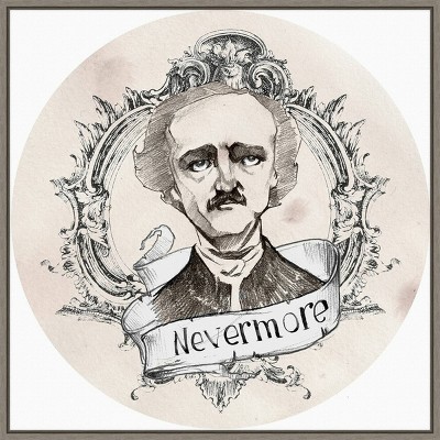 22" x 22" Nevermore Collection C Poe by Jennifer Pax ton Parker Framed Wall Canvas - Amanti Art