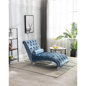 Leisure Concubine Sofa with Solid Acrylic Legs for Living Room or Bedroom - 1 of 4