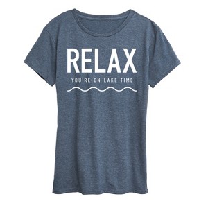 Women's - Instant Message - Relax Lake Time Short Sleeve Graphic T-Shirt - 1 of 4