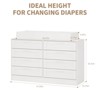 Changing Table Dresser with 8 Wood Drawers, Classic Nursery Dresser, Changing Shelves,White - 3 of 4