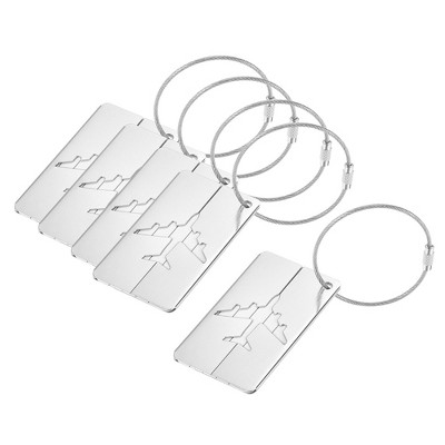 Unique Bargains Aluminium Lightweight Backpack Identifier Card Travel Luggage Tags 5 Pcs