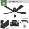 Hunter Swanson 52" Matte Black Lighted Ceiling Fan with Integrated LED and Pull Chain Control - 3 of 4