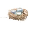 tagltd Cracked Egg Candles in Nest Set of 3 Light Blue Sculpted Paraffin Wax Easter Decor 1.5 in h x 1.6 in dia - 2 of 3