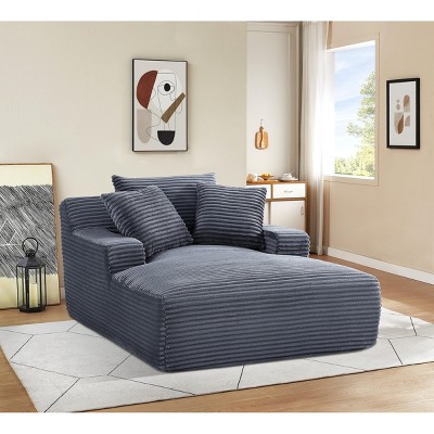 NicBex Couches for Living Room 66.1" Oversized Chaise Lounge Chair Corduroy Upholstered Sofa Sleeper Chair with Full Foam Cushioning