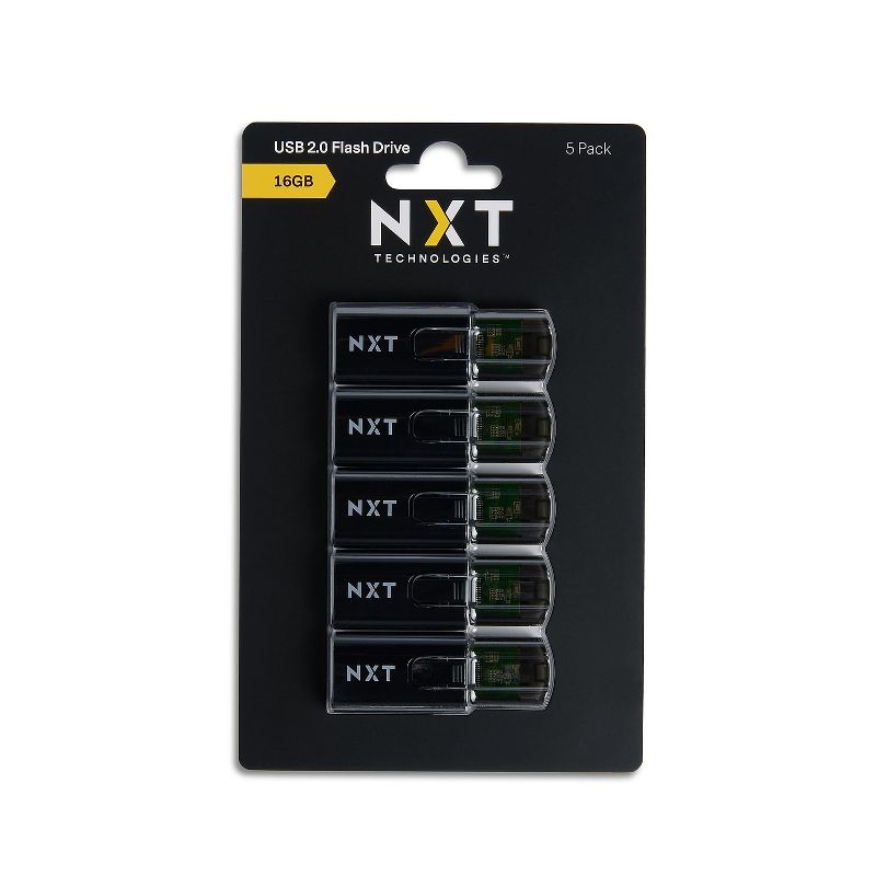 NXT Technologies 16GB USB 2.0 Type-A Flash Drive Black 5/Pack (NX61134), 1 of 6