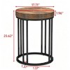 Gulches Small Industrial Side Table with Open Shelf Rustic Brown Wood Top, Black Metal Frame, 150lb Capacity, Adjustable Pads - 2 of 4