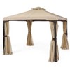10'x10' Outdoor Canopy Gazebo, Double Roof Patio Gazebo With Steel Frame, Shade Curtains, Waterproof Table Party Tent - 4 of 4