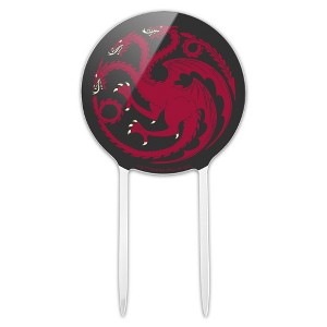 Game Of Thrones Targaryen Sigil Acrylic Cake Topper - 1 of 4