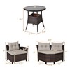 Costway 4PCS Outdoor Patio Rattan Furniture Set Cushioned Sofa Table - 4 of 4