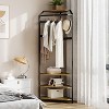 Multi-Level Corner Coat Rack, Entryway Hall Tree with Shoe Storage & 12 Hooks, 3-Tier Shelves for Compact Spaces in Bedroom/Living Room - 2 of 4