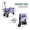 YONWAY Collapsible Folding Beach Wagon Cart with 220Lbs Capacity,with Big Wheels and Adjustable Handle,for Sand,Garden,Camping,Outdoor,Purple - 3 of 4