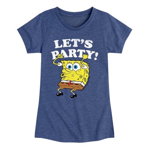 Girls' - SpongeBob SquarePants - Let's Party Fitted Short Sleeve Graphic T-Shirt - image 1 of 4