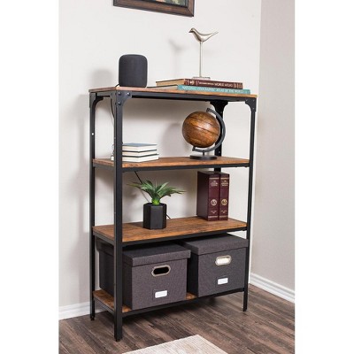 Charcoal Collapsible Linen File Storage Organizer with Lid