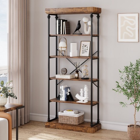 6 Tier Bookshelf, Tall Bookcase Shelf Storage Organizer, Modern
