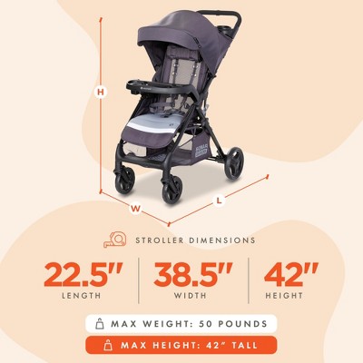 Liberty Grey Foldable Single Toddler Stroller with Mesh Backrest