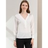 Allegra K Women's Elegant Satin Long Sleeve Office Work Blouses - 4 of 4