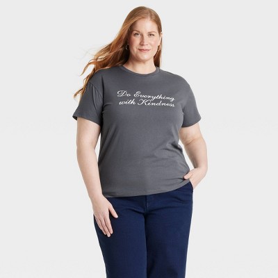 Women's Do Everything with Kindness Short Sleeve Graphic T-Shirt - Gray