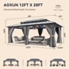 Aoxun 12'x20' Hardtop Gazebo with Polycarbonate Double Roof, Aluminum Frame, Curtains & Netting, for Patio, Garden, or Backyard - 3 of 4