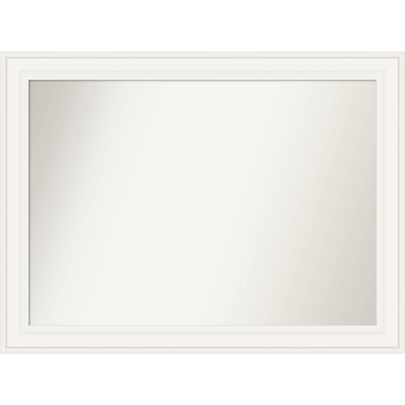 44&#34; x 33&#34; Non-Beveled Ridge White Bathroom Wall Mirror - Amanti Art, 1 of 11